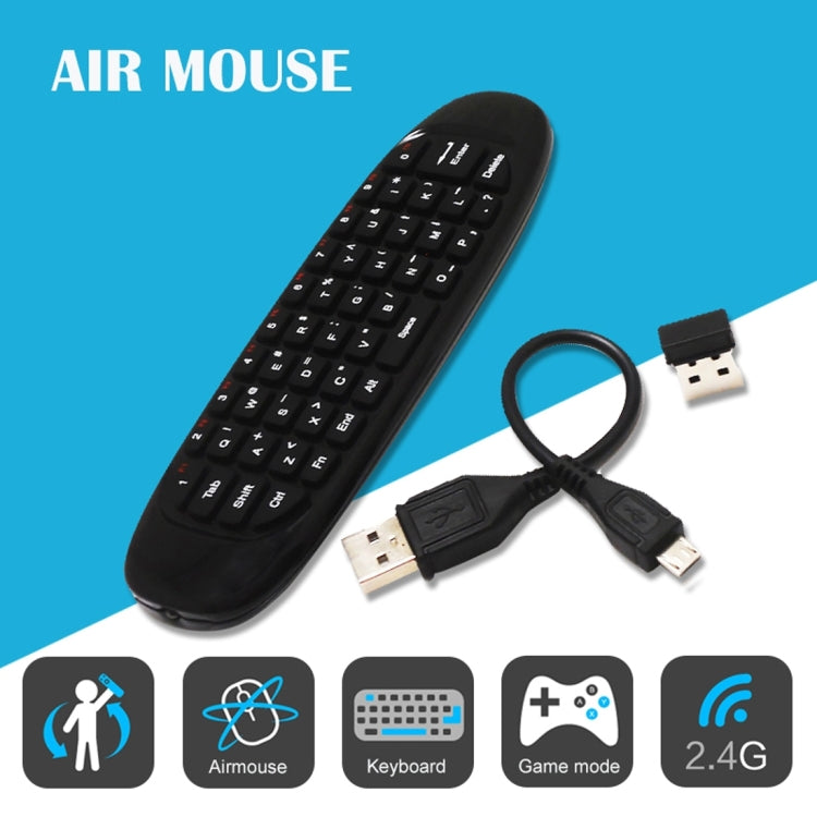 C120 T10 Fly Air Mouse 2.4GHz Rechargeable Wireless Keyboard Remote Control for Android TV Box / PC -  by buy2fix | Online Shopping UK | buy2fix