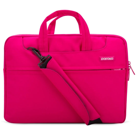 POFOKO Sac pour ordinateur portable à bandoulière unique de 12 pouces pour ordinateur portable (magenta)