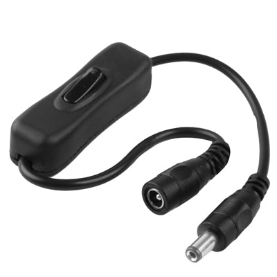 5.5 x 2.1mm DC Power Plug Male to Female Extension Connector Cable with ON / OFF Switch, Length: 30cm(Black) by buy2fix