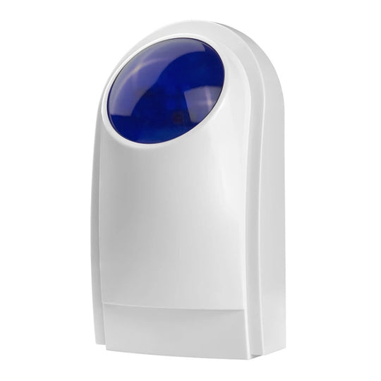Sirène filaire extérieure avec lampe de poche bleue (PA-100), peut être utilisée 12 V comme batterie de secours (non incluse) (blanc)