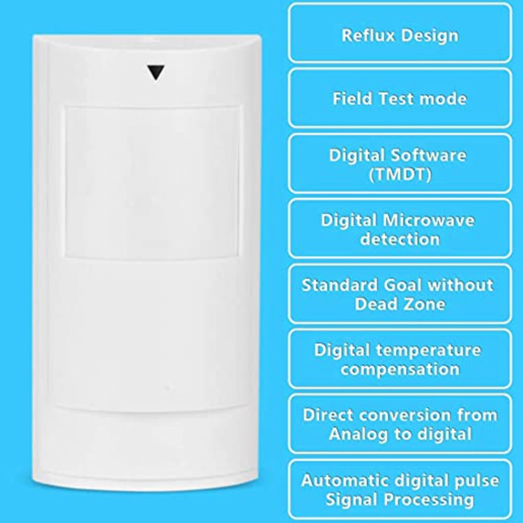 PA-525D Wired Dual Infrared and Microwave Digital Motion Detector(White) - Security by buy2fix | Online Shopping UK | buy2fix