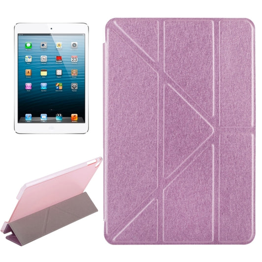 Transformers Style Silk Texture Horizontal Flip Solid Color Leather Case with Holder for iPad mini 4(Pink) by buy2fix