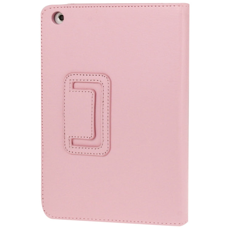 2-fold Litchi Texture Flip Leather Case with Holder Function for iPad mini 1 / 2 / 3(Pink) by buy2fix