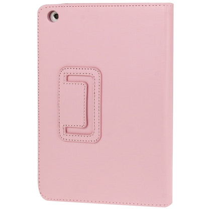 2-fold Litchi Texture Flip Leather Case with Holder Function for iPad mini 1 / 2 / 3(Pink) by buy2fix