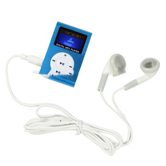TF / Micro SD Card Slot MP3 Player with LCD Screen, Metal Clip(Baby Blue) by buy2fix