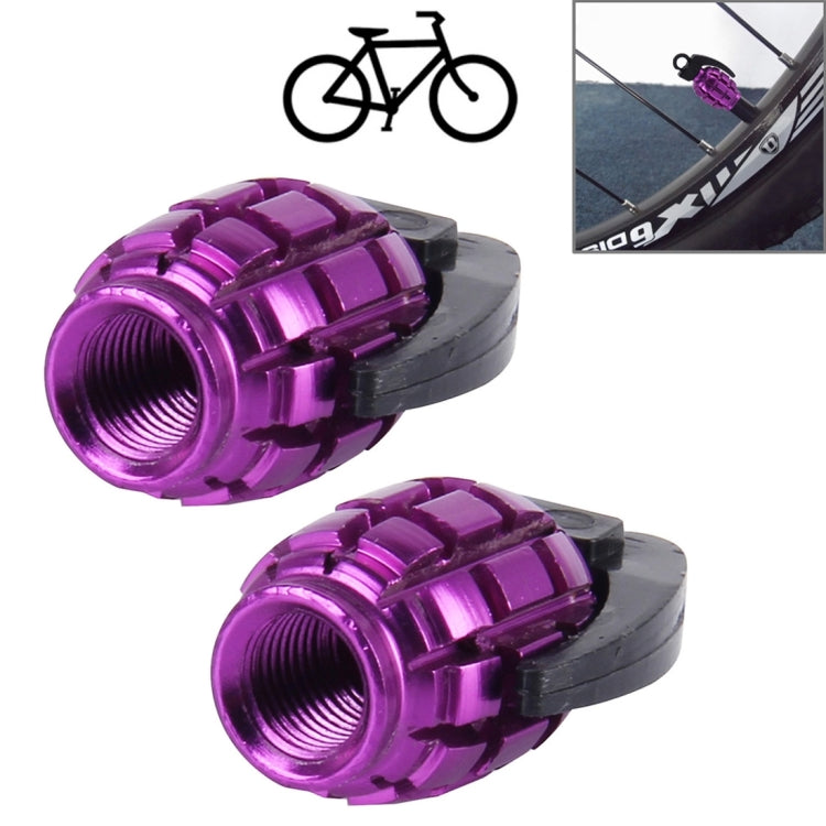 4 PCS Universal Bicycle Tire Valve Caps(Purple) by buy2fix