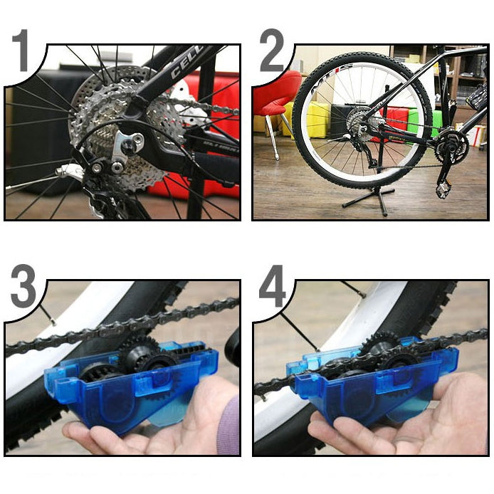 Bicycle Chain Cleaner Cycling Bike Machine Brushes Scrubber Wash Tool Kit Mountaineer Bicycle Chain Cleaner Tool Kits(Blue) - Outdoor & Sports by buy2fix | Online Shopping UK | buy2fix