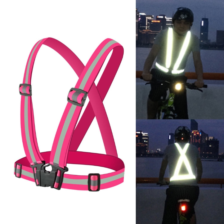 Night Riding Running Flexible Reflective Safety Vest(Magenta) - Reflective Safety Clothing by buy2fix | Online Shopping UK | buy2fix