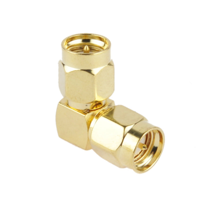 Gold Plated SMA Male to SMA Male Adapter with 90 Degree Angle -  by buy2fix | Online Shopping UK | buy2fix