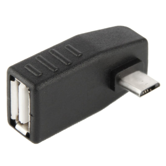 Micro USB Male to USB 2.0 AF Adapter with 90 Degree Angle, Support OTG Function(Black) by buy2fix