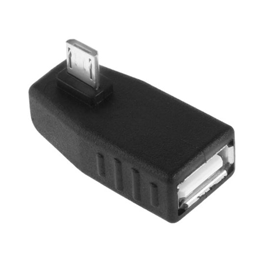 Micro USB Male to USB 2.0 AF Adapter with 90 Degree Angle, Support OTG Function(Black) by buy2fix