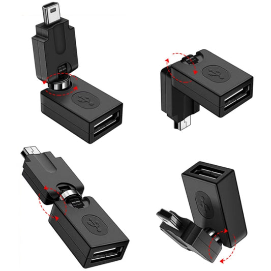 High Quality USB 2.0 AF to OTG Mini USB Adapter, Support 360 Degree Rotation by buy2fix