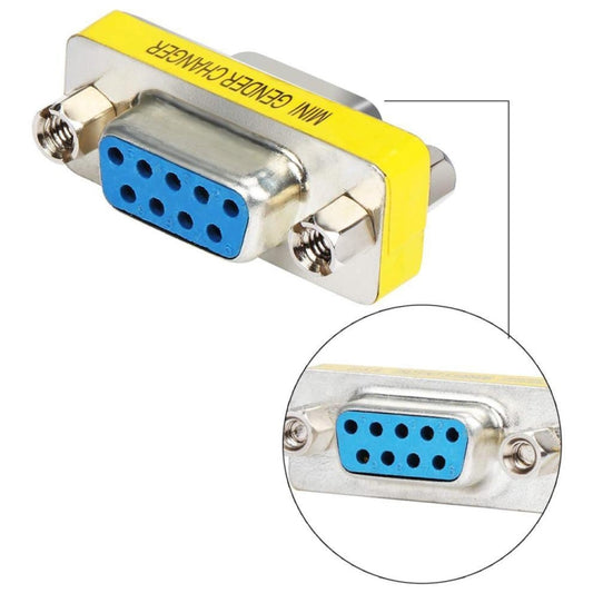 Serial RS232 DB9 9 Pin Female to Female Adapter Converter(Blue) by buy2fix