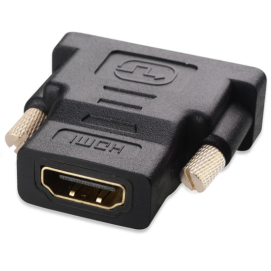 HDMI 19Pin Female to DVI 24+1 Pin Male adapter (Gold Plated)(Black) by buy2fix
