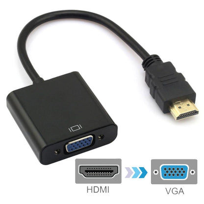 20cm HDMI 19 Pin Male to VGA Female Cable Adapter(Black) -  by buy2fix | Online Shopping UK | buy2fix