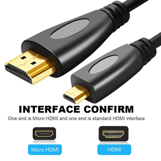 1.8m Gold Plated 3D 1080P Micro HDMI Male to HDMI Male cable for Mobile Phone, Cameras, GoPro by buy2fix