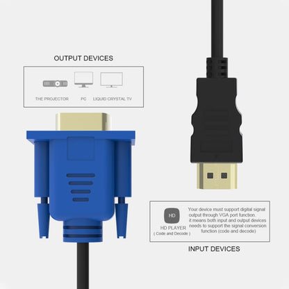 1.8m HDMI Male to VGA Male 15PIN Video Cable(Black) - Cable by buy2fix | Online Shopping UK | buy2fix