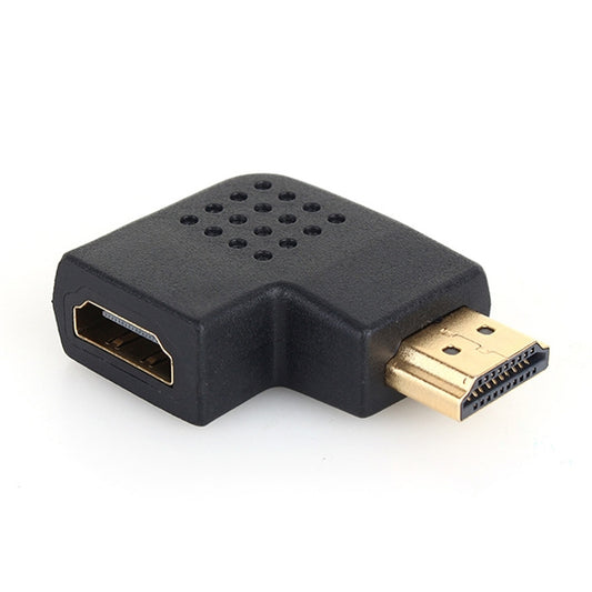 Gold Plated HDMI 19 Pin Male to HDMI 19 Pin Female Adaptor with 90 Degree Angle(Black) by buy2fix