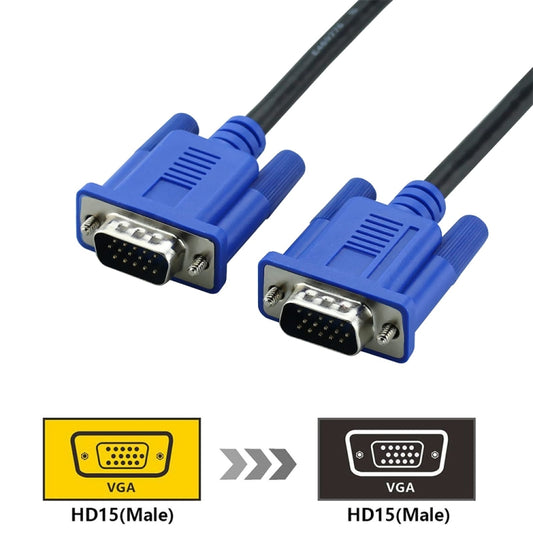 1.8m High Quality VGA 15Pin Male to VGA 15Pin Male Cable for LCD Monitor / Projector by buy2fix