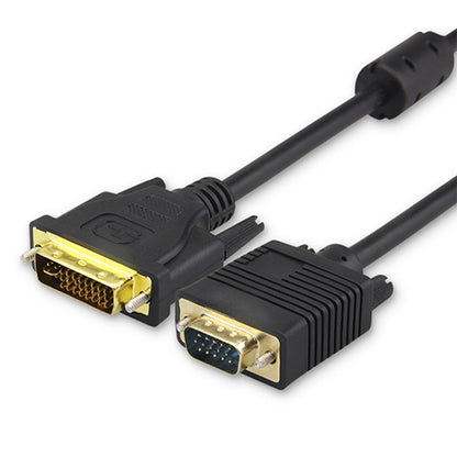 VGA 15Pin Male to DVI 24+5 Pin Male Cable  1.5M(Black) - Cable by buy2fix | Online Shopping UK | buy2fix