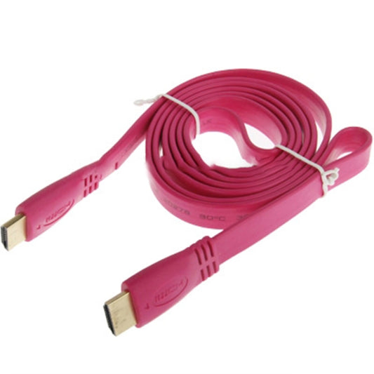 1.5m Gold Plated HDMI to HDMI 19Pin Flat Cable, 1.4 Version, Support Ethernet, 3D, 1080P, HD TV / Video / Audio etc(Magenta) by buy2fix