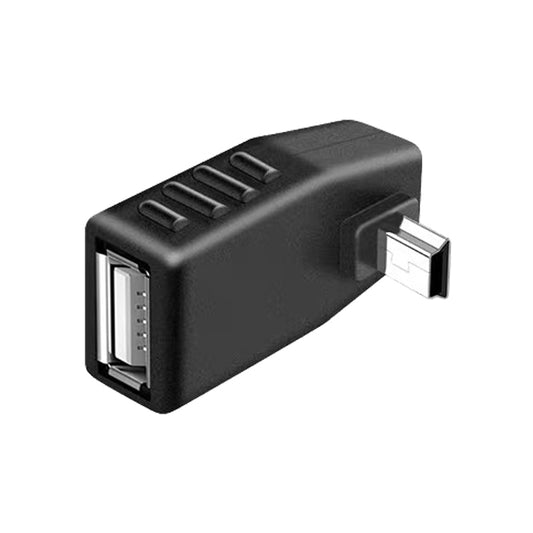 90 Degree Down Angled Mini USB Male to USB 2.0 AF Adapter(Black) by buy2fix