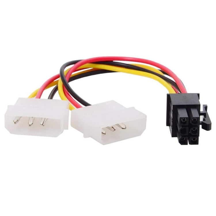 6 Pin Male to 2 x 4 Pin Female Power Cable, Length: 17.5cm by buy2fix
