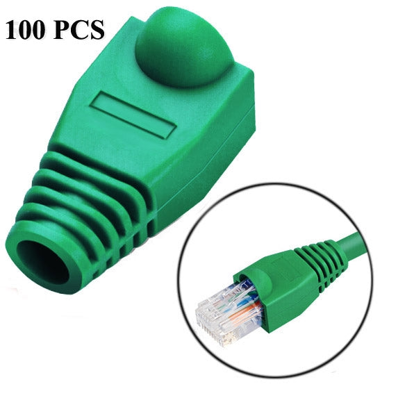 Network Cable Boots Cap Cover for RJ45, Green (100 pcs in one packaging , the price is for 100 pcs)(Green) by buy2fix
