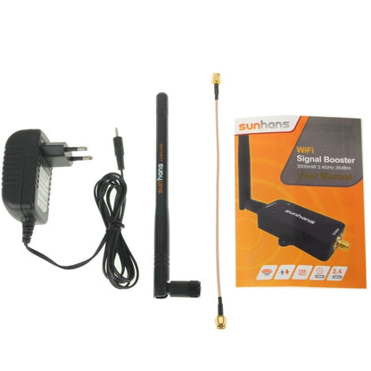 Sunhans SH24BTA-N 35dBm 2.4GHz 3W 11N/G/B WiFi Signal Booster WiFi Amplifier Wireless Repeater(Black) - Broadband Amplifiers by buy2fix | Online Shopping UK | buy2fix