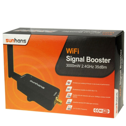 Sunhans SH24BTA-N 35dBm 2.4GHz 3W 11N/G/B WiFi Signal Booster WiFi Amplifier Wireless Repeater(Black) - Broadband Amplifiers by buy2fix | Online Shopping UK | buy2fix