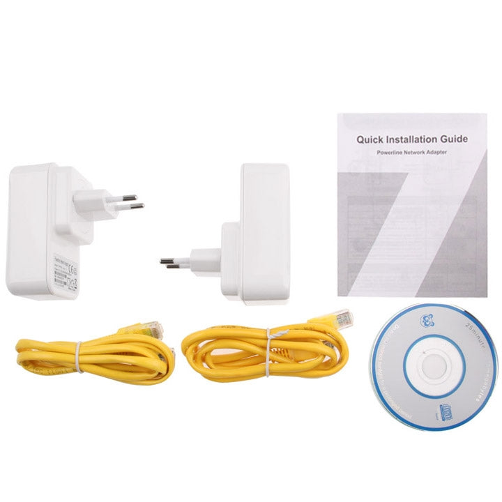 2 PCS 500Mbps Powerline Network Mini Homeplug AV Ethernet Bridge, 7HP150, EU Plug(White) by buy2fix