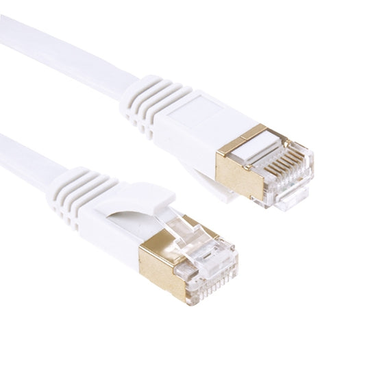 Gold Plated Head CAT7 High Speed 10Gbps Ultra-thin Flat Ethernet Network LAN Cable(15m)