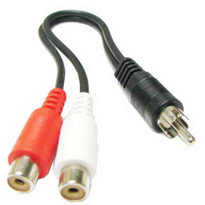 2 RCA AV Female To 1 RCA Male Y Splitter Video Cable Adapter, Length: 26.5cm by buy2fix