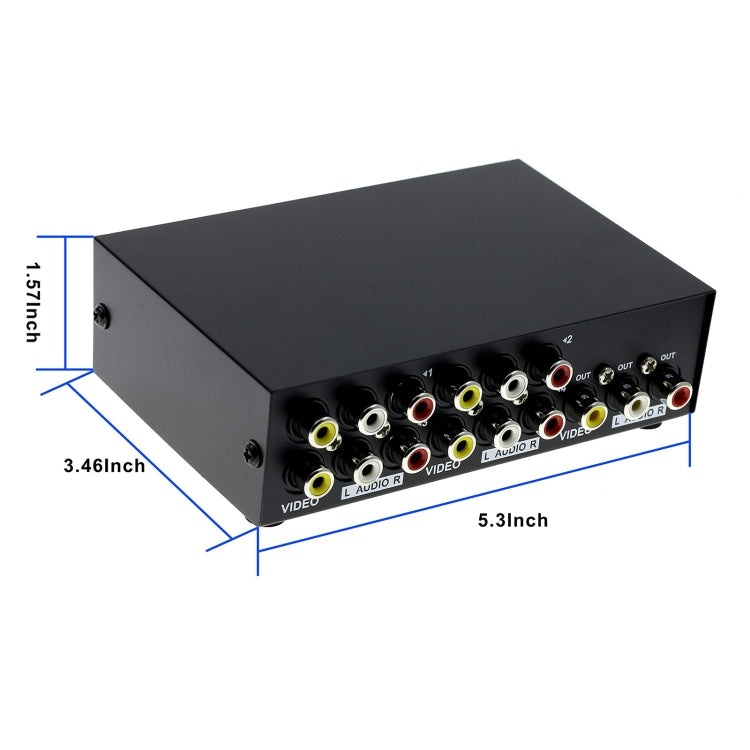 4 Port Input 1 Output Audio Video AV RCA Switch Box by buy2fix