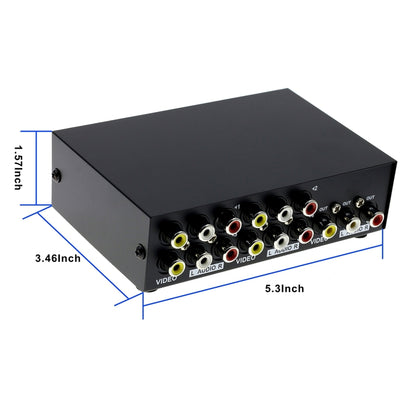 4 Port Input 1 Output Audio Video AV RCA Switch Box by buy2fix