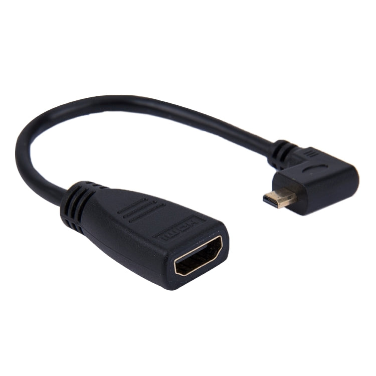 17cm 90 Degree Micro HDMI Right-toward Male to HDMI Female Cable Adapter(Black) by buy2fix