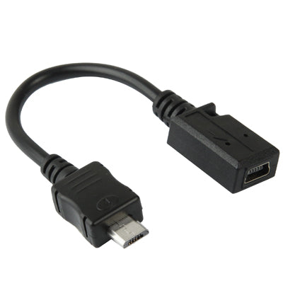 Mini USB Female to Micro USB Male Cable Adapter, Length: 13cm(Black) by buy2fix