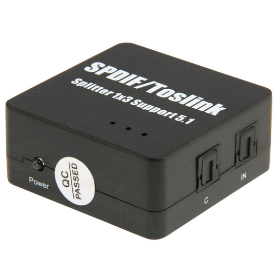 Adaptateur d'alimentation SPDIF/TOSLINK, amplificateur séparateur Audio optique numérique 1x3, prend en charge 5.1