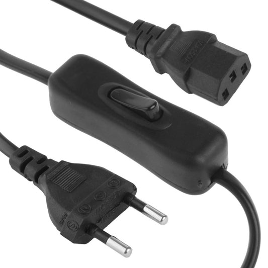 3 Prong Style AC Power Cord with 304 Switch, Length: 1.2m(Black) by buy2fix