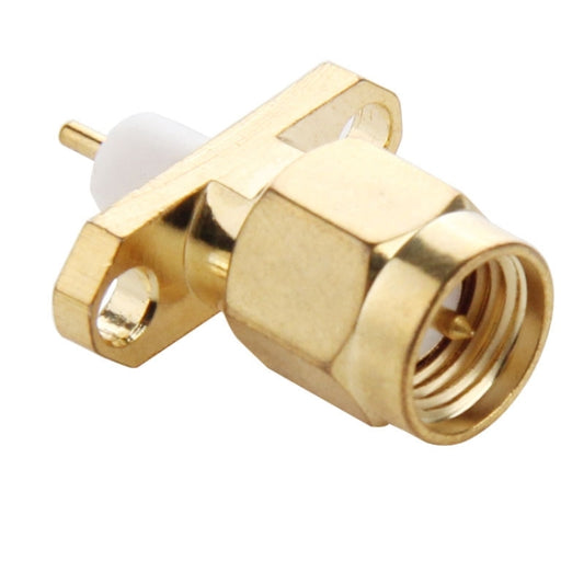 10 PCS Gold Plated SMA Male 2 Holes Panel Mount Short Dielectric Solder Connector Adapter by buy2fix