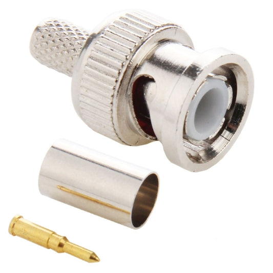 100 PCS UG1789 Crimp 3 in 1 BNC Male Connector Adapter for RG59 Coaxial Cable by buy2fix
