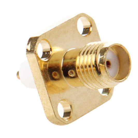 10 PCS Gold Plated SMA Female 4 Holes Chassis Panel Mount Extended Dielectric Solder Connector Adapter by buy2fix