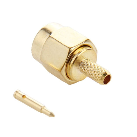 10 PCS Gold Plated Crimp SMA Male Plug Pin RF Connector Adapter for RG174 / RG316 / RG188 / RG179 Cable by buy2fix