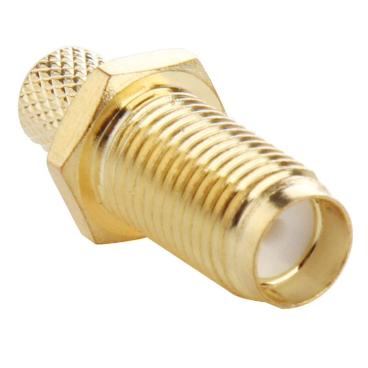 10 PCS Gold Plated SMA Female Crimp RF Connector Adapter for RG58 / RG400 / RG142 / LMR195 Cable - Connectors by buy2fix | Online Shopping UK | buy2fix