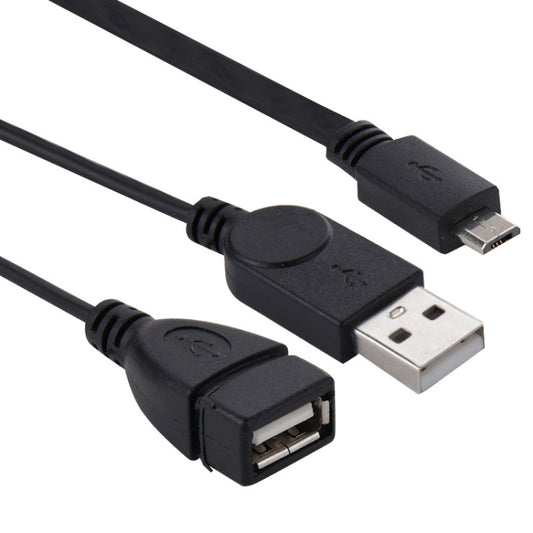 Micro USB to USB 2.0 Male & USB 2.0 Female Host OTG Converter Adapter Cable, Length: About 30cm(Black) by buy2fix