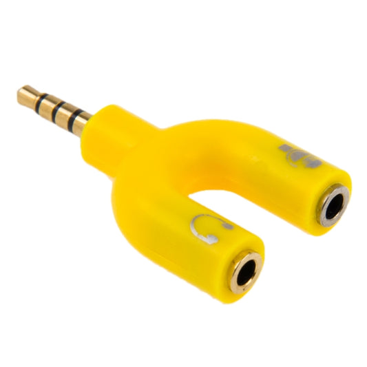 3.5mm Stereo Male to 3.5mm Headphone & Mic Female Splitter Adapter(Yellow) by buy2fix