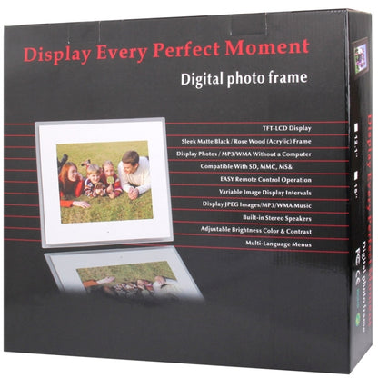 12 inch LED Display Multi-media Digital Photo Frame with Holder & Music & Movie Player, Support USB / SD / Micro SD / MMC / MS / XD Card Input(White) - Consumer Electronics by buy2fix | Online Shopping UK | buy2fix