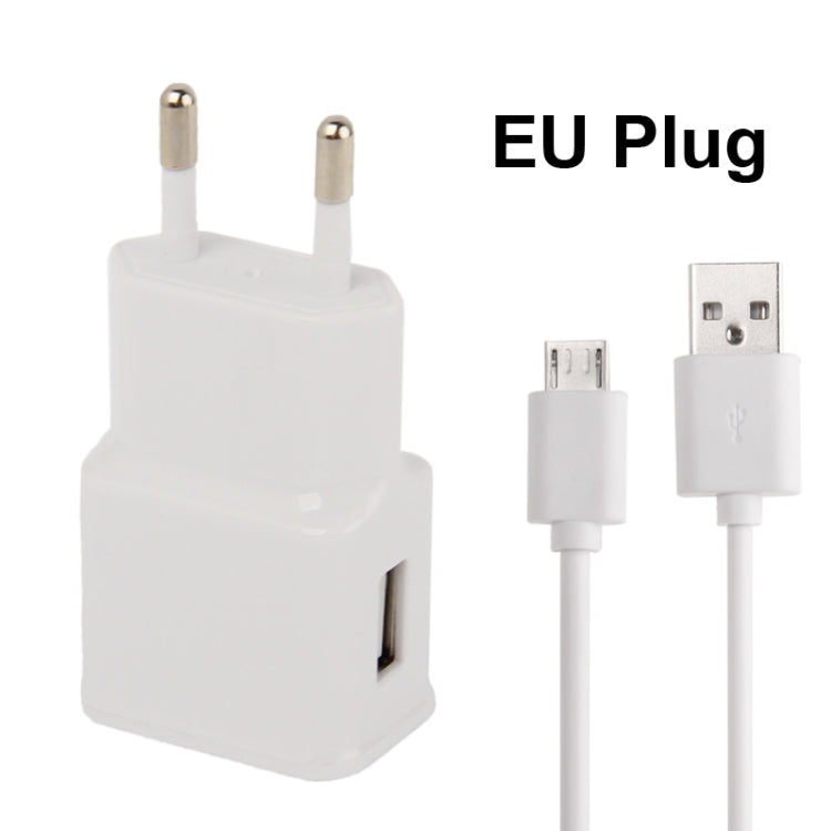 Micro 5 Pin USB Sync Cable + EU Plug Travel Charger for Galaxy i9500 / i9300 / i9220 / N7000 / i9100 / S5830 / i9082 /i9260 / HTC G21/G18/G17/G12/G10 / Blackberry Z10 / Q10 / 9900 / 9800/ 8900 / LG / HTC / Sony Xperia Series etc (EU Plug)(White) - Mobile Accessories by buy2fix | Online Shopping UK | buy2fix