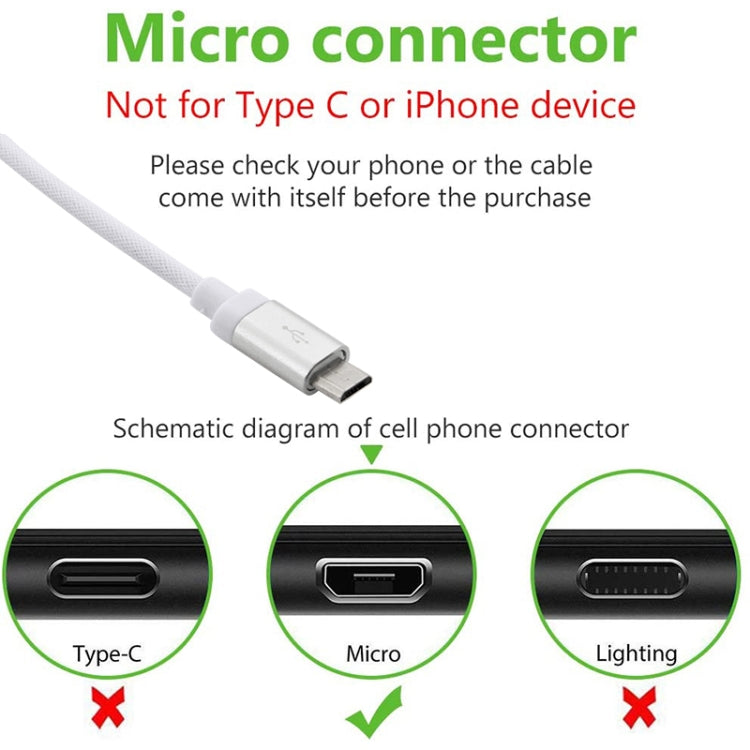 1m Net Style High Quality Metal Head Micro USB to USB Data / Charging Cable(Black) - Micro USB Cable by buy2fix | Online Shopping UK | buy2fix