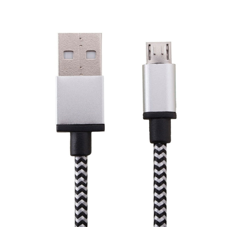 1m Woven Style Micro USB to USB 2.0 Data / Charger Cable, For Samsung, HTC, Sony, Lenovo, Huawei, and other Smartphones(Silver) - Micro USB Cable by buy2fix | Online Shopping UK | buy2fix